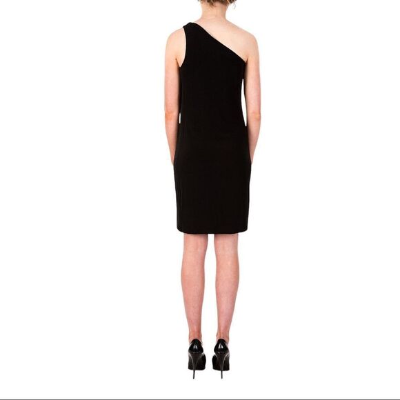 Michael Kors Black Cotton One Shoulder Layer Dress Size S - Picture 2 of 9